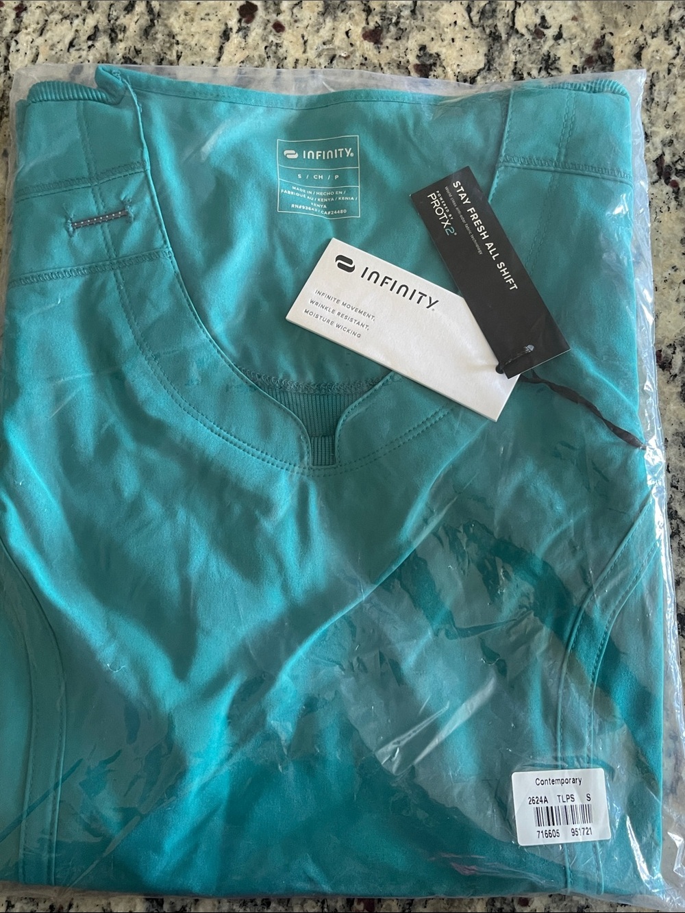 BRAND NEW SEALED Infinity Women's Teal Scrub Top